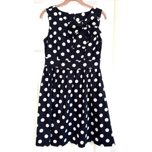 Ixia Fit & Flare Dress 97% VTG Y2K Rockabilly Coquette Polka Dot Made In USA |M